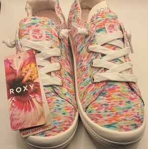 Roxy Girl's Bayshore Shoe - White / Crazy Pink / Orange - New - Size 5